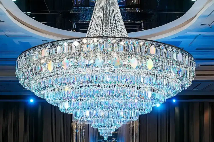 Ballroom Chandelier Light with Labradorite | Bali Labradorite