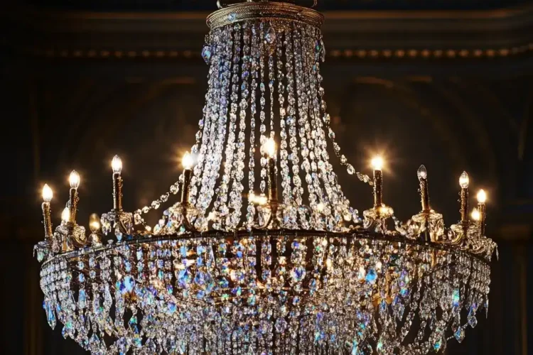 Ballroom Chandelier with Labradorite | Bali Labradorite