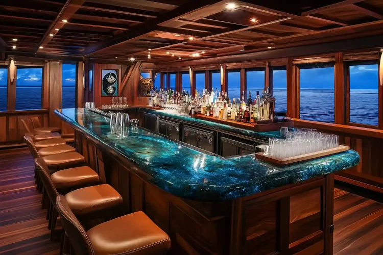 Bar Area Phinisi using labradorite | Labradorite Bali