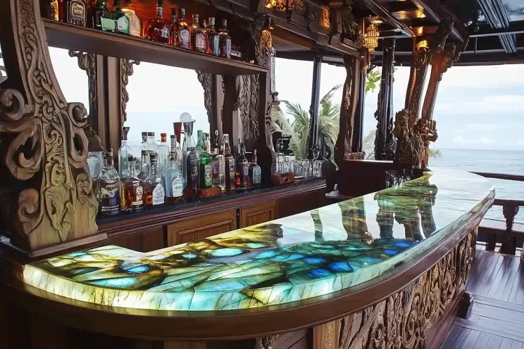 Bar Area Phinisi using labradorite | Labradorite Bali