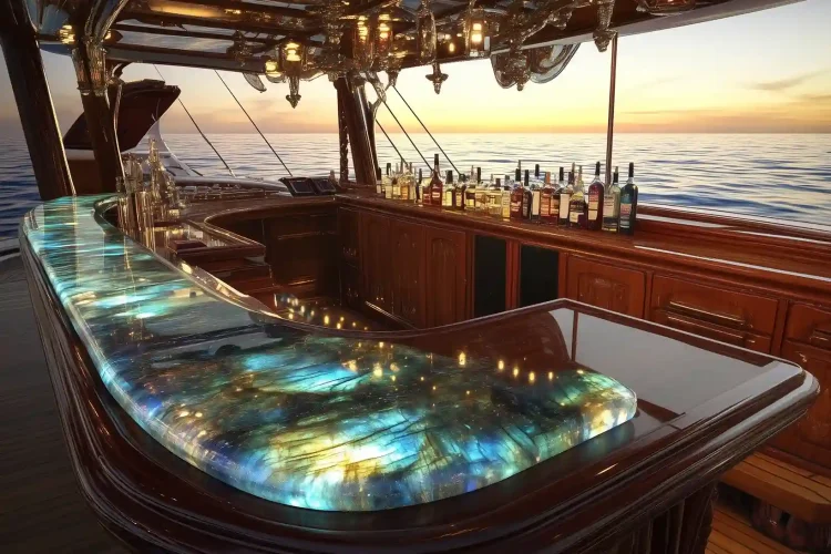 Bar Area Phinisi using labradorite | Labradorite Bali