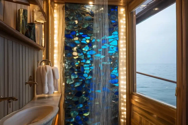 Bathroom Phinisi using labradorite | Labradorite Bali