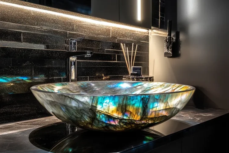 Bathroom Sink with Labradorite | Bali Labradorite