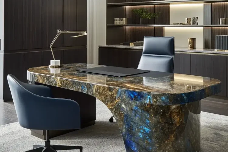 Business Owner Desk with Labradorite | Bali Labradorite