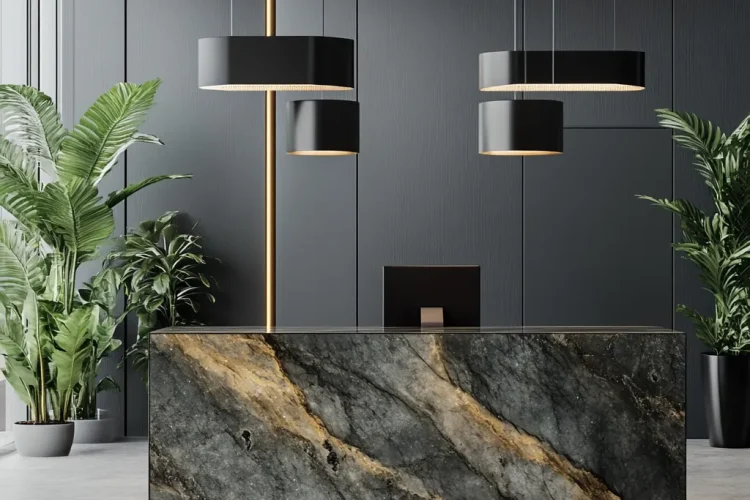 Front Desk | Receptionist Desk with Labradorite Bali | Bali Labradorite