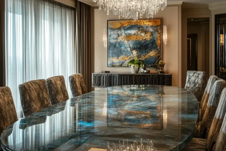 Tablestops | Dining Room with Labradorite in Bali