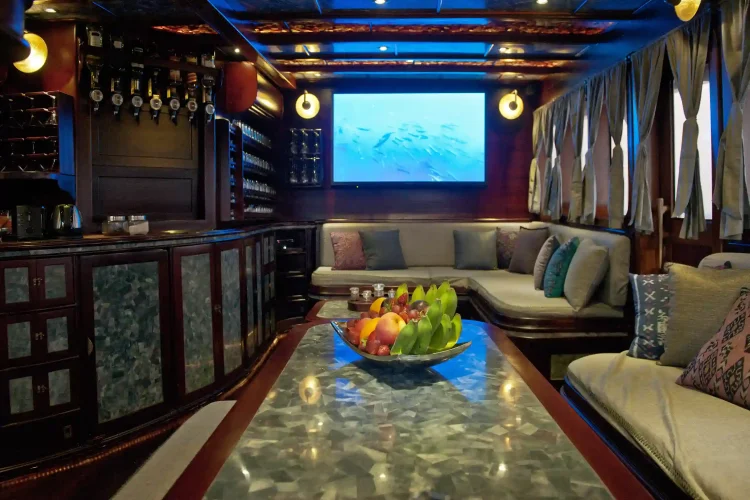 Indoor Lounge Area using labradorite | Labradorite Bali