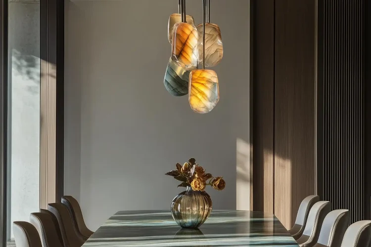 Lighting Indoor Dining Area with Labradorite | Bali Labradorite