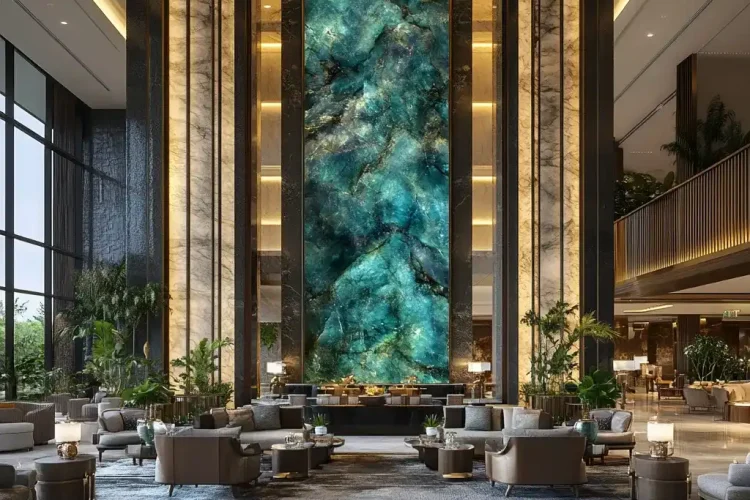 Lobby Hotel with Labradorite in Bali | Bali Labradorite