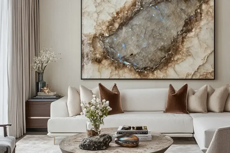 Lounge Area Wall Art with Labradorite | Bali Labradorite