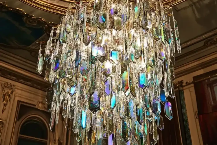 Luxury House Chandelier with Labradorite | Bali Labradorite