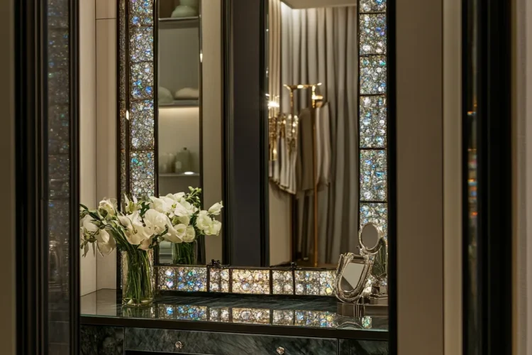 Luxury Mirror Frame with Labradorite | Bali Labradorite