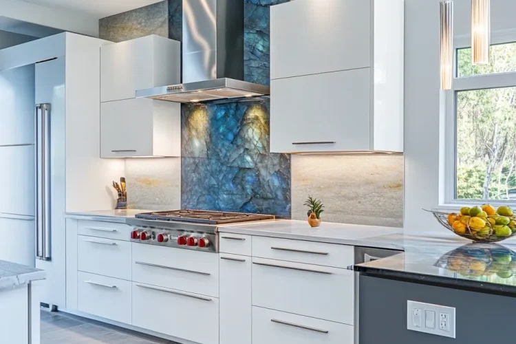 Backsplashes | Modern Kitchen with Labradorite | Bali Labradorite