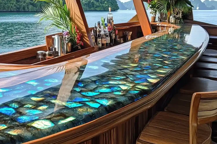 Bar Area Phinisi using labradorite | Labradorite Bali