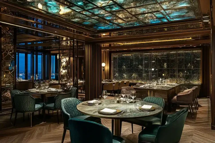 Restaurant Ceiling with Labradorite | Bali Labradorite