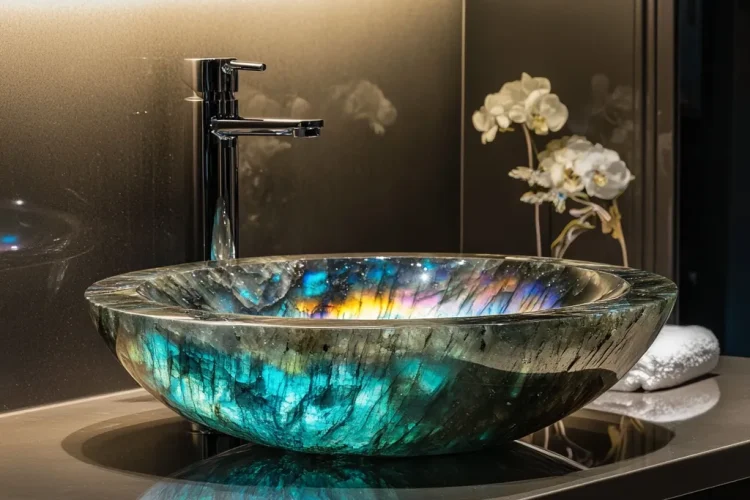 Bathroom Sink with Labradorite | Bali Labradorite