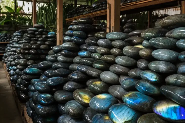 Warehouse with Labradorite Stone in Bali | Bali Labradorite | Selling in Bali